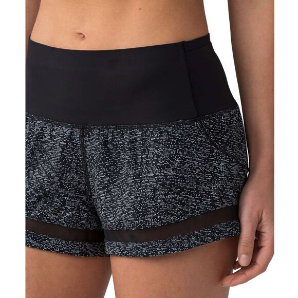 Lululemon Pace Perfect Short 3" Soundwave White Black Size 4 - Picture 2 of 12